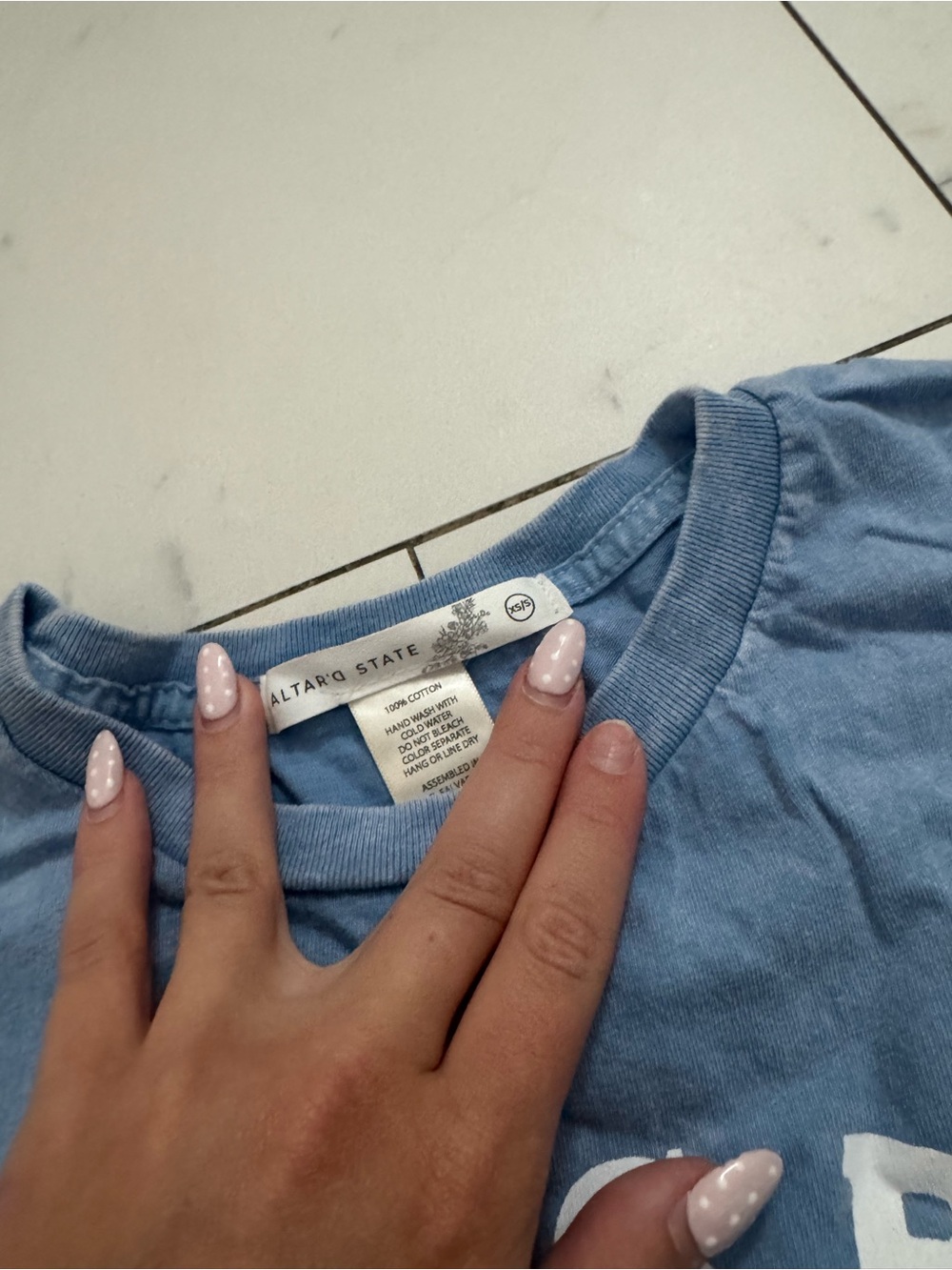 Altar'd State Light Blue Kids Crew Tee